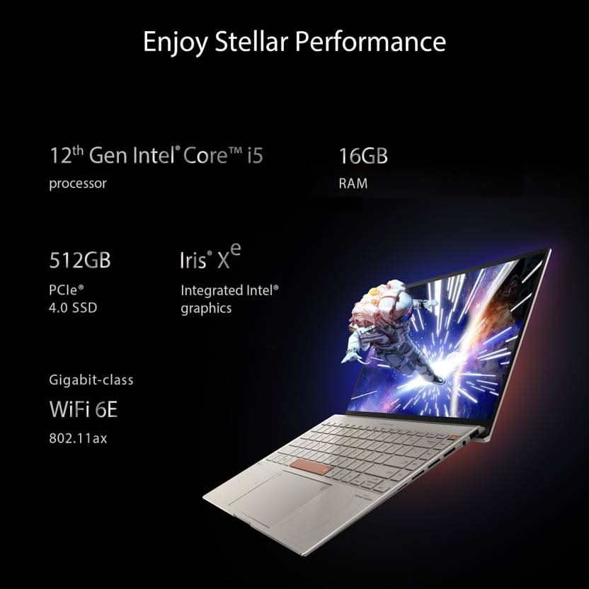 ASUS ZENBOOK 14X OLED SPACE EDITION TOUCHSCREEN INTEL H-SERIES INTEL CORE I5 12TH GEN 12500H - (16 GB/512 GB SSD/WINDOWS 11 HOME) UX5401ZAS-KN521WS THIN AND LIGHT LAPTOP (14 INCH, TITANIUM, 1.40 KG, WITH MS OFFICE)
