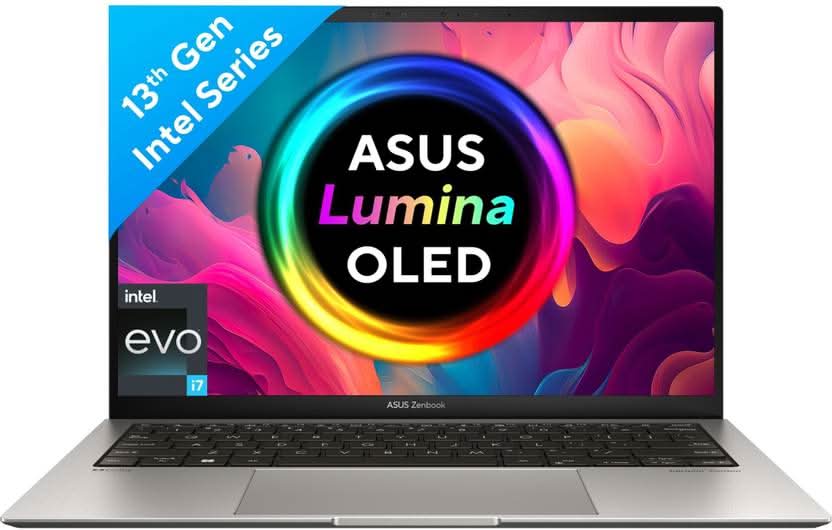 ASUS ZENBOOK S 13 OLED 1 CM THIN & 1 KG LIGHT, INTEL EVO INTEL CORE I7 13TH GEN 1335U - (16 GB/1 TB SSD/WINDOWS 11 HOME) UX5304VA-NQ742WS THIN AND LIGHT LAPTOP (13.3 INCH, BASALT GREY, 1.00 KG, WITH MS OFFICE)