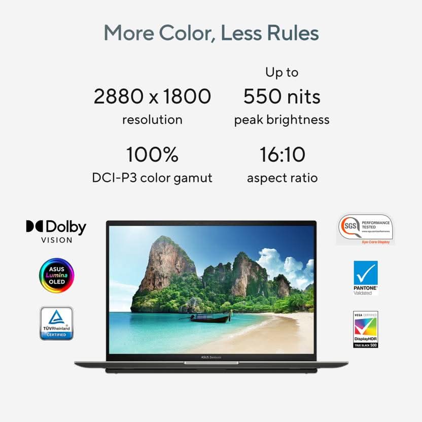 ASUS ZENBOOK S 13 OLED 1 CM THIN & 1 KG LIGHT, INTEL EVO INTEL CORE I7 13TH GEN 1335U - (16 GB/1 TB SSD/WINDOWS 11 HOME) UX5304VA-NQ742WS THIN AND LIGHT LAPTOP (13.3 INCH, BASALT GREY, 1.00 KG, WITH MS OFFICE)