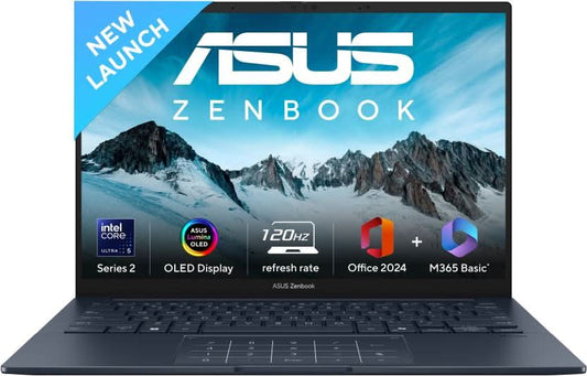 ASUS ZENBOOK 14 OLED (2025) WITH OFFICE 2024 + M365 BASIC*, AI PC INTEL CORE ULTRA 5 225H - (16 GB/1 TB SSD/WINDOWS 11 HOME) UX3405CA-PZ162WS THIN AND LIGHT LAPTOP (14 INCH, PONDER BLUE, 1.28 KG, WITH MS OFFICE)