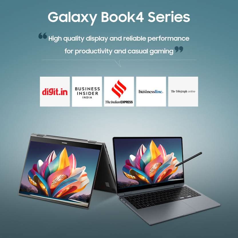 SAMSUNG GALAXY BOOK4 360 EVO INTEL CORE 5 120U - (16 GB/512 GB SSD/WINDOWS 11 HOME) NP750QGK-LG1IN 2 IN 1 LAPTOP (15.6 INCH, GRAY, 1.46 KG, WITH MS OFFICE)