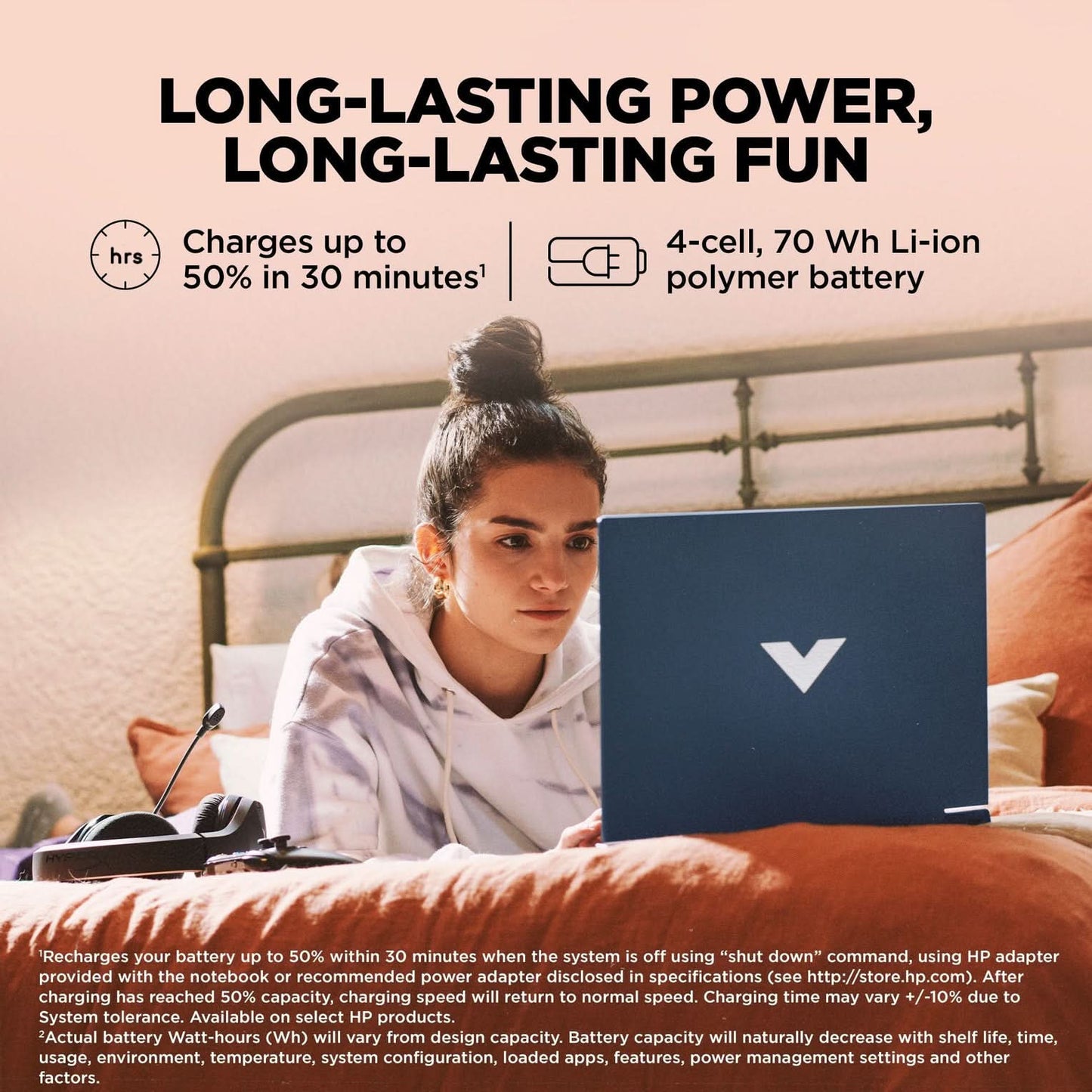 HP Victus AMD Ryzen 7 Hexa Core 7445HS - (16 GB/512 GB SSD/Windows 11 Home/6 GB Graphics/NVIDIA GeForce RTX 4050) 15-fb3130AX Gaming Laptop (15.6 Inch, Performance Blue, Chrome Logo, 2.29 Kg)