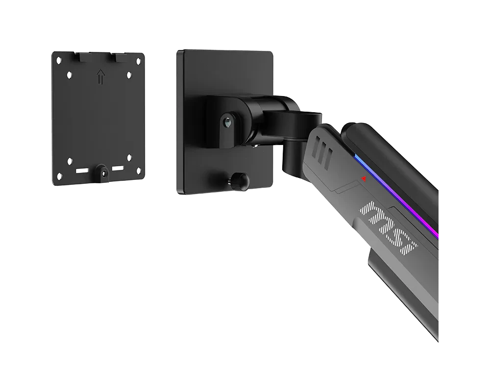 MSI MPG MT201RG Dual Monitor Arm, Gas Spring, 17–49 Inch, Up to 20kg, VESA 75x75/100x100, RGB, Black