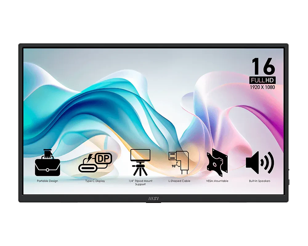 MSI PRO MP165 E6 15.6 Inch FHD IPS Panel Pro Monitor