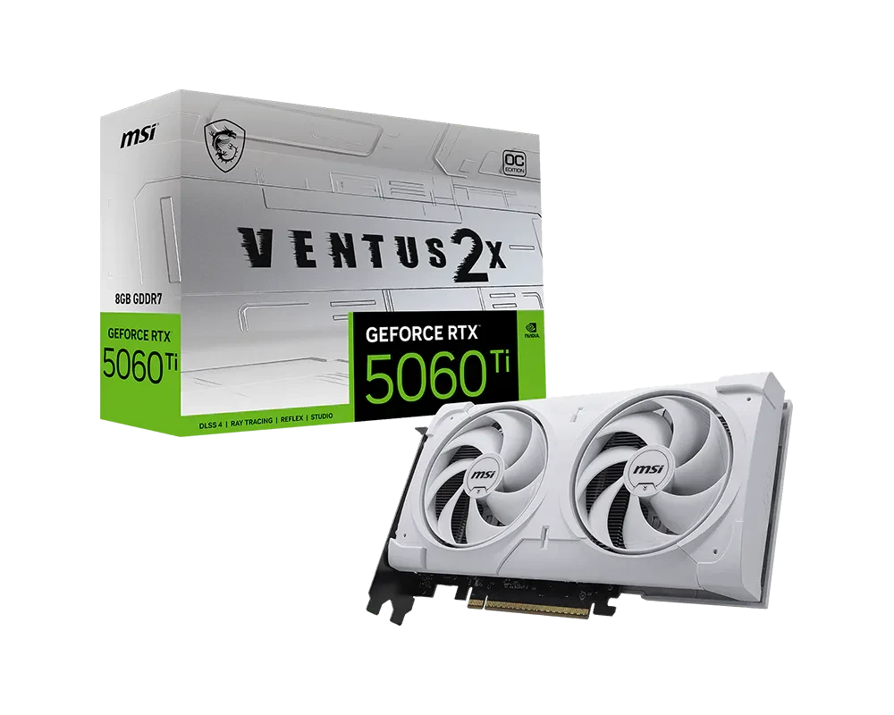 MSI GeForce RTX 5060 Ti 8G VENTUS 2X OC WHITE PLUS GRAPHIC CARD