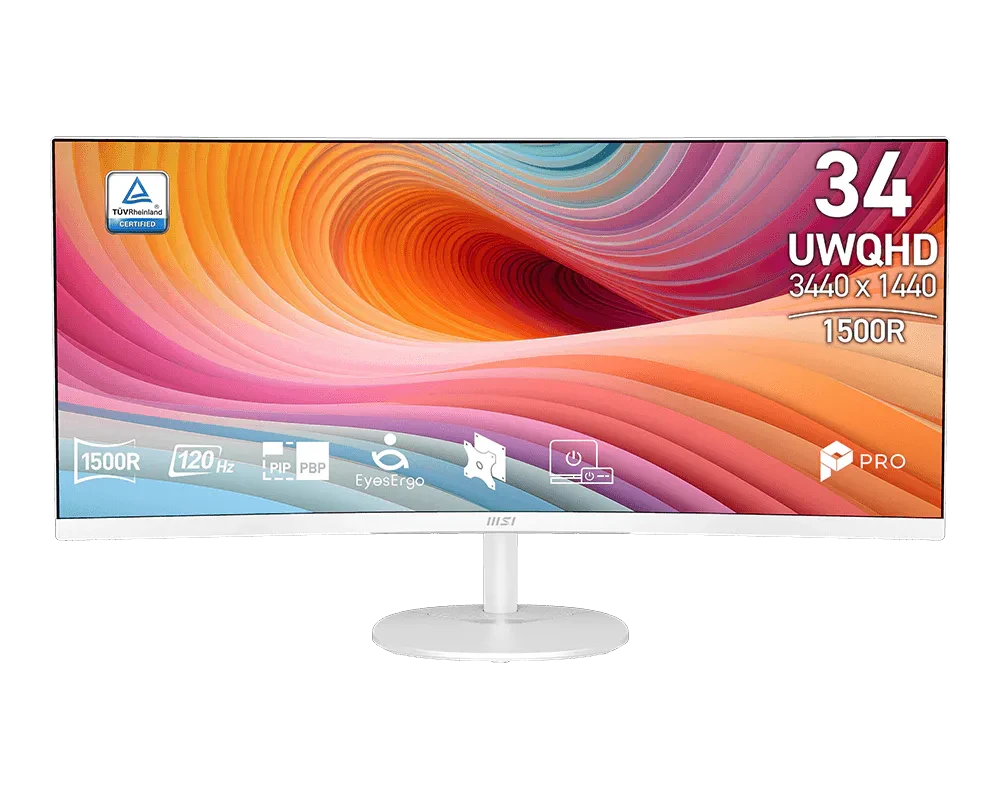 MSI PRO MP341CQW E12 White 34 Inch Business Monitor