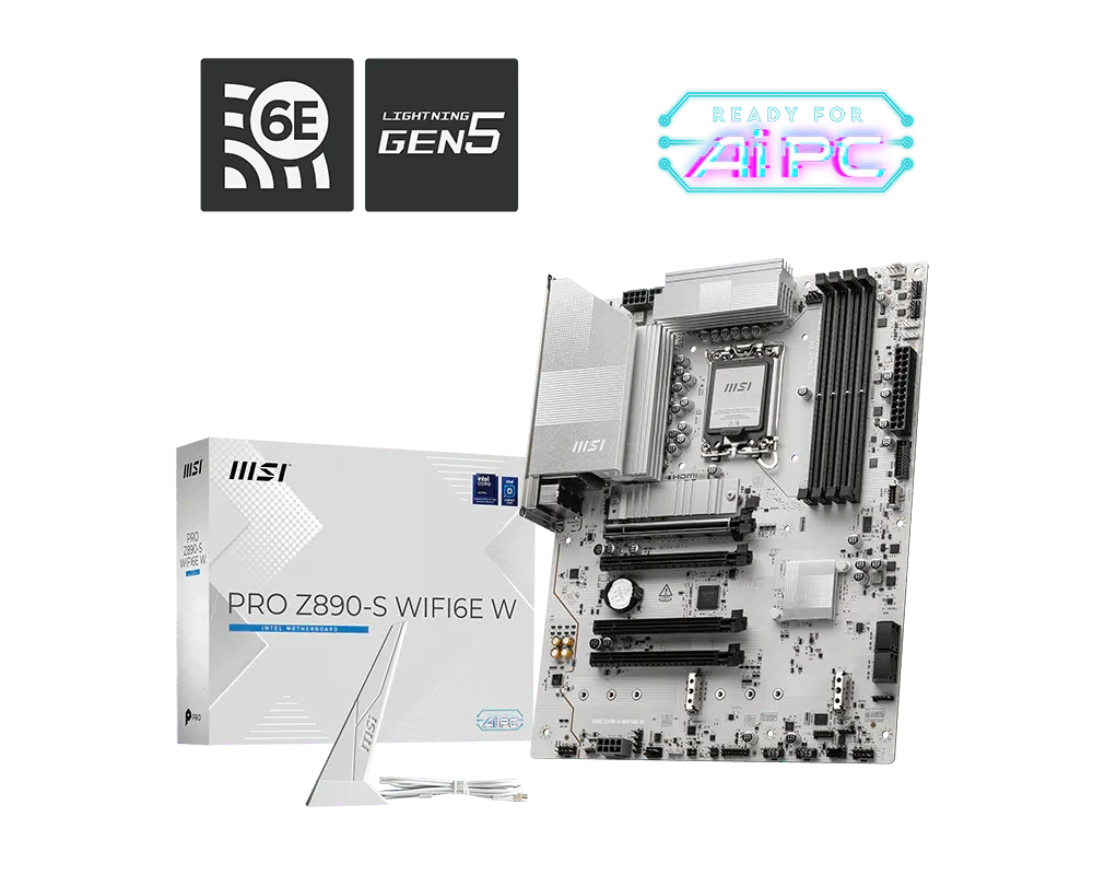 MSI PRO Z890-S WIFI6E White DDR5 LGA 1851 Motherboard