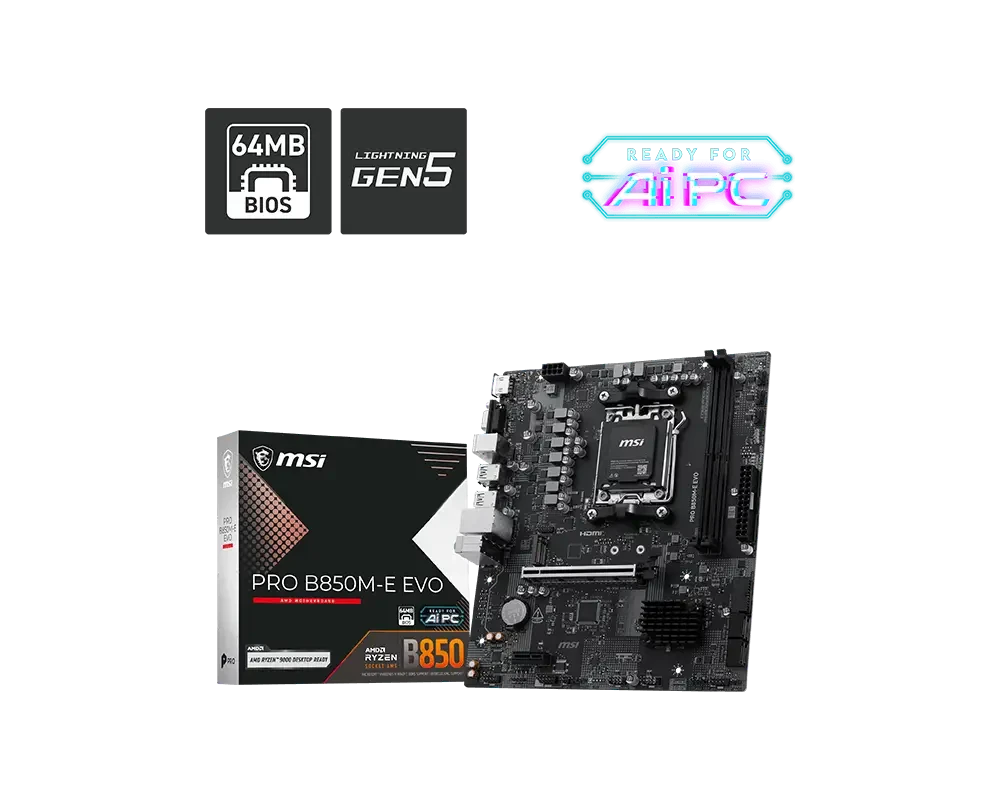 MSI PRO B850M-E EVO DDR5 AM5 Motherboard