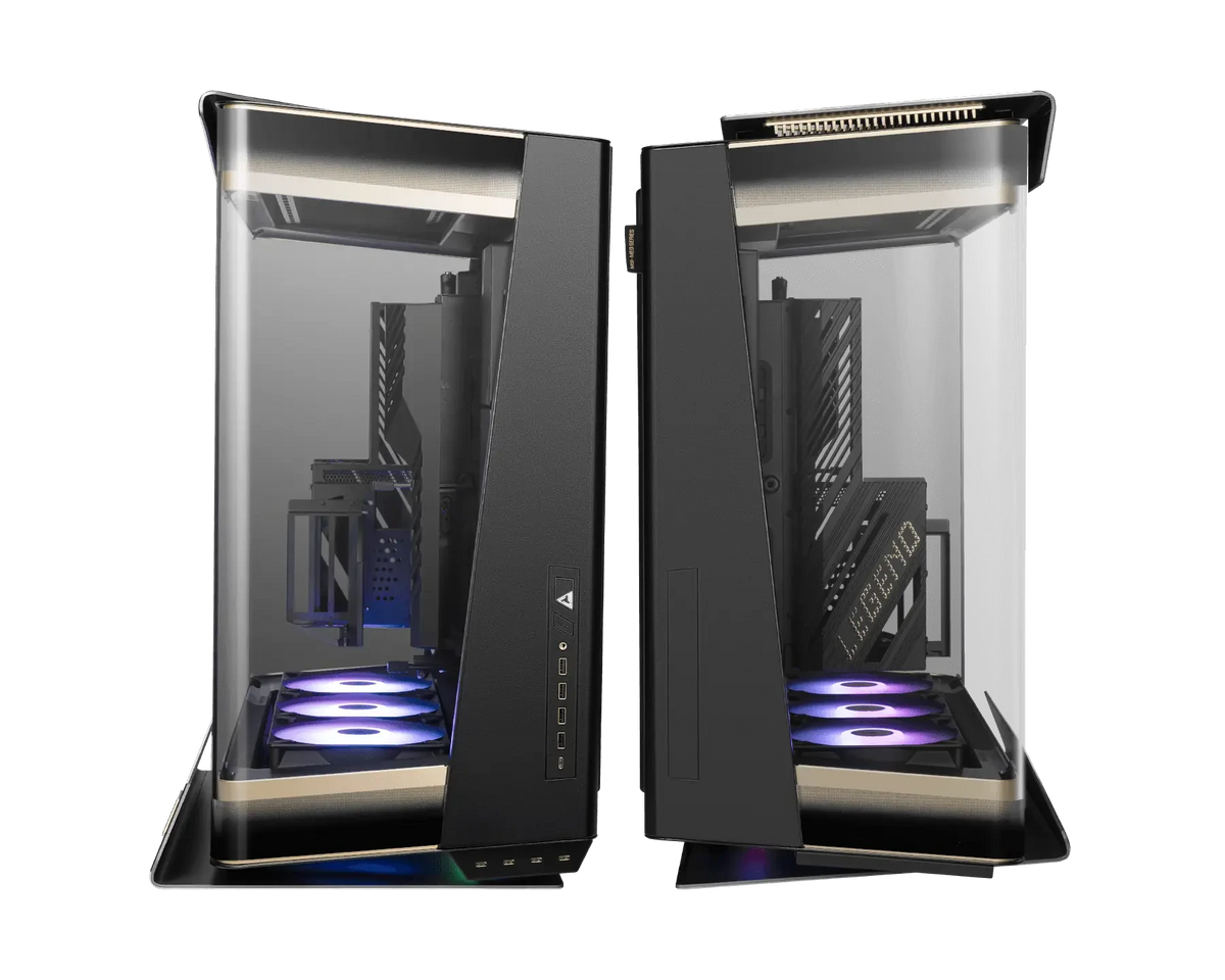 MSI MEG MAESTRO 900R Full Tower E-ATX PC Case, Triple-Sided Tempered Glass, PCIe 5.0 Riser Cable, 3 x 160mm ARGB Fans, Black