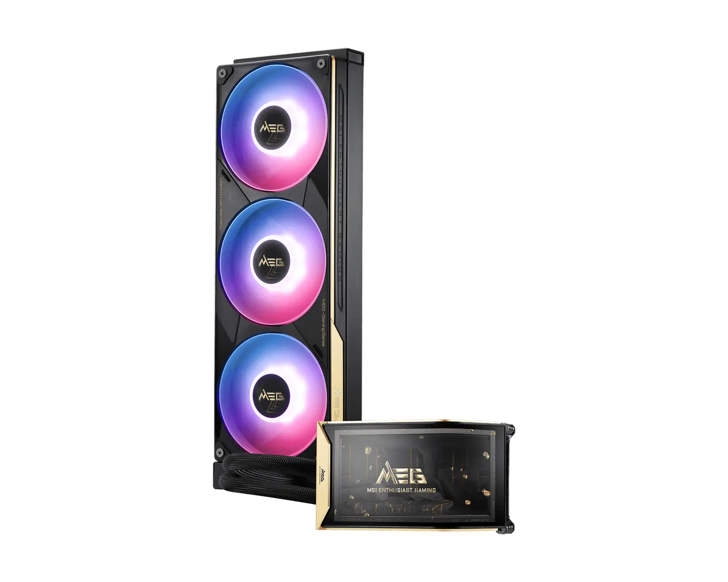 MSI MEG CORELIQUID E15 360 360mm AIO Liquid CPU Cooler, 6.67 Inch 2K AMOLED Display, ARGB, LGA 1700/1851, AM4/AM5, Gray