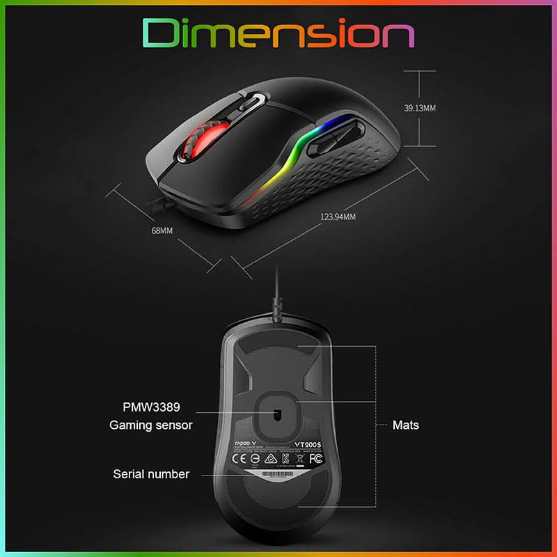 MOUSE-RAPOO-VT200