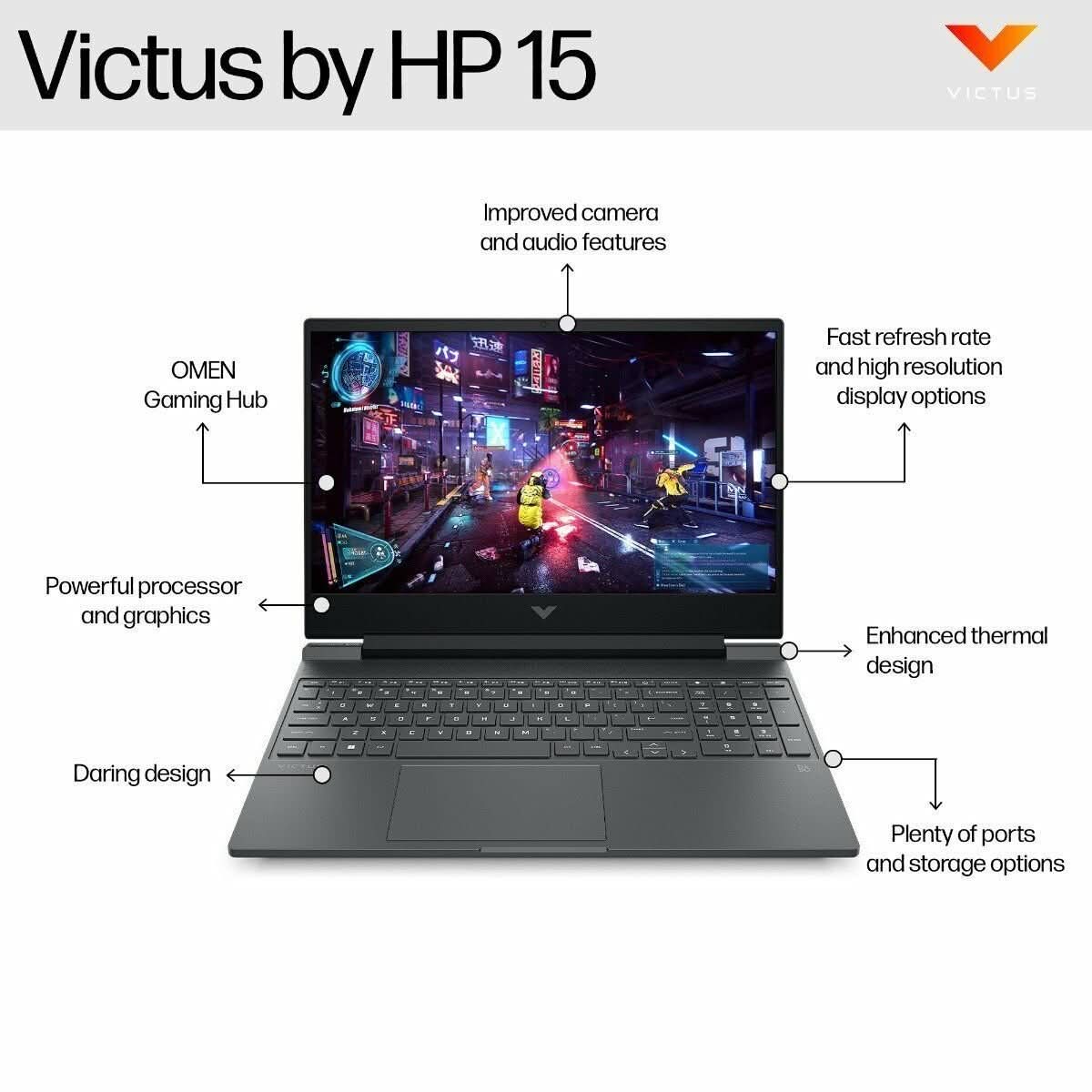 HP VICTUS 15-FA2078TX (I7-13620H/16/512GB/W11 MS2024/6GB/SILVER)