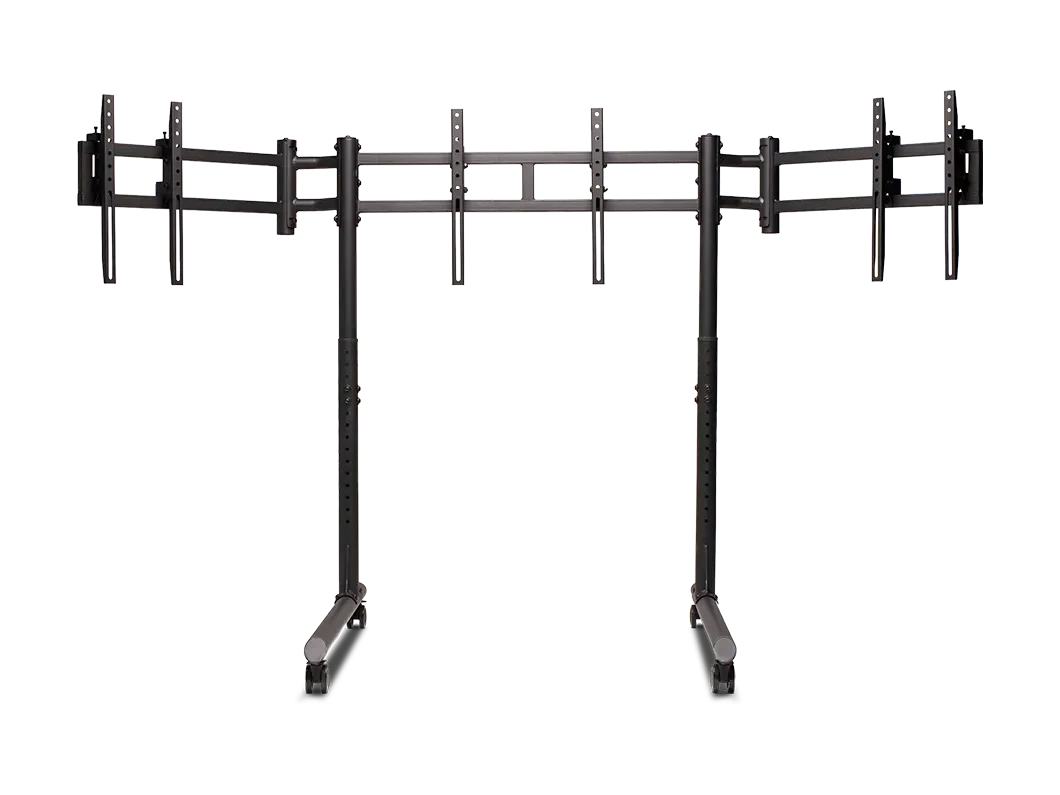 NLR Round Tube Freestanding Triple Monitor Stand