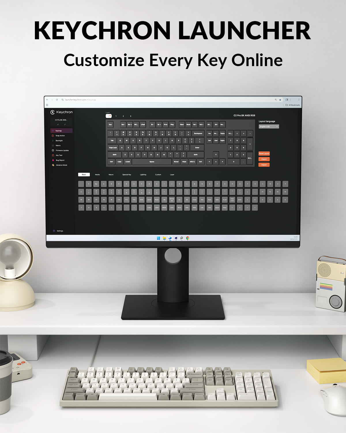 Keychron C2 Pro 8K QMK Wired Custom Mechanical Keyboard