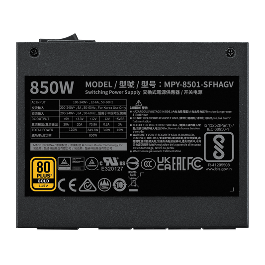 COOLER MASTER MWE 850 VSFX 80 PLUS GOLD ATX 3.1 FULLY MODULAR SMPS