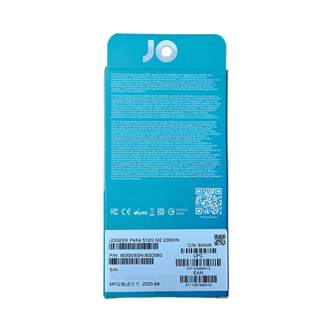ASUS JOGEEK P4X4 512GB M.2 2280 NVMe SSD