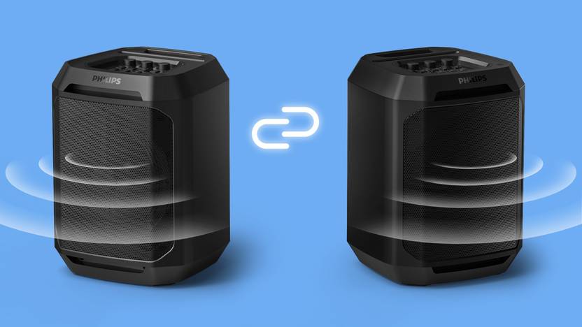 PHILIPS DYNAMIC BASS BOOST, 3000MAH BATTERY, AUX-IN, KARAOKE MICROPHONE INPUT 30 W BLUETOOTH PARTY SPEAKER (BLACK, MONO CHANNEL)