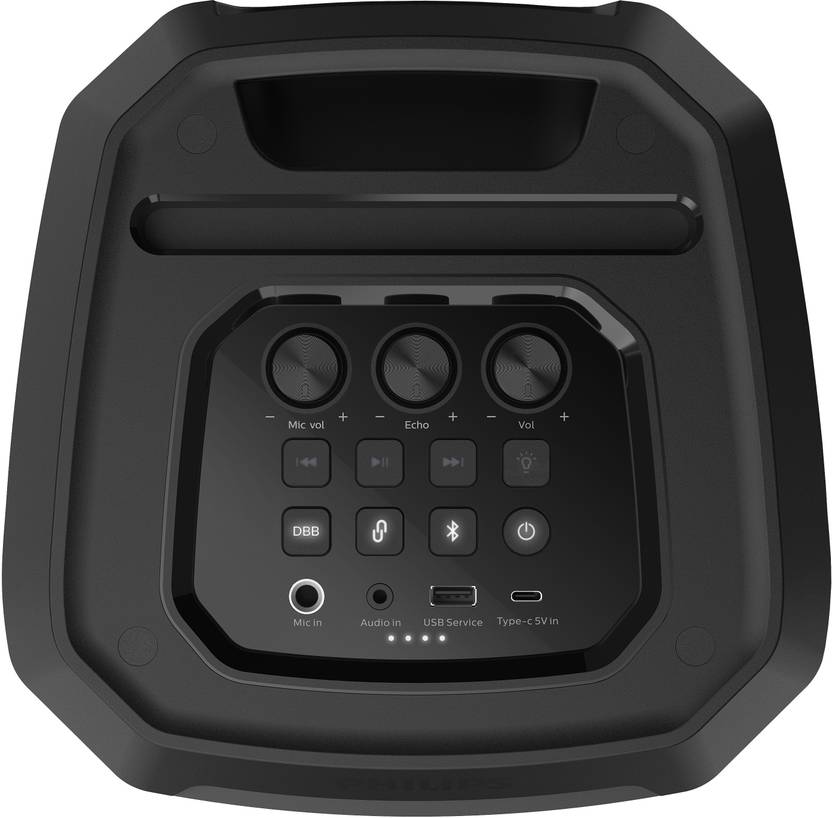 PHILIPS DYNAMIC BASS BOOST, 3000MAH BATTERY, AUX-IN, KARAOKE MICROPHONE INPUT 30 W BLUETOOTH PARTY SPEAKER (BLACK, MONO CHANNEL)