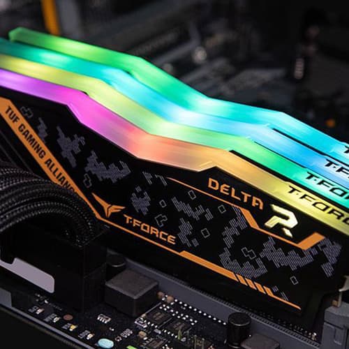 TEAMGROUP T-FORCE DELTA TUF GAMING ALLIANCE RGB 16GB (8GBX2) DDR4 3200MHZ DESKTOP RAM (BLACK)