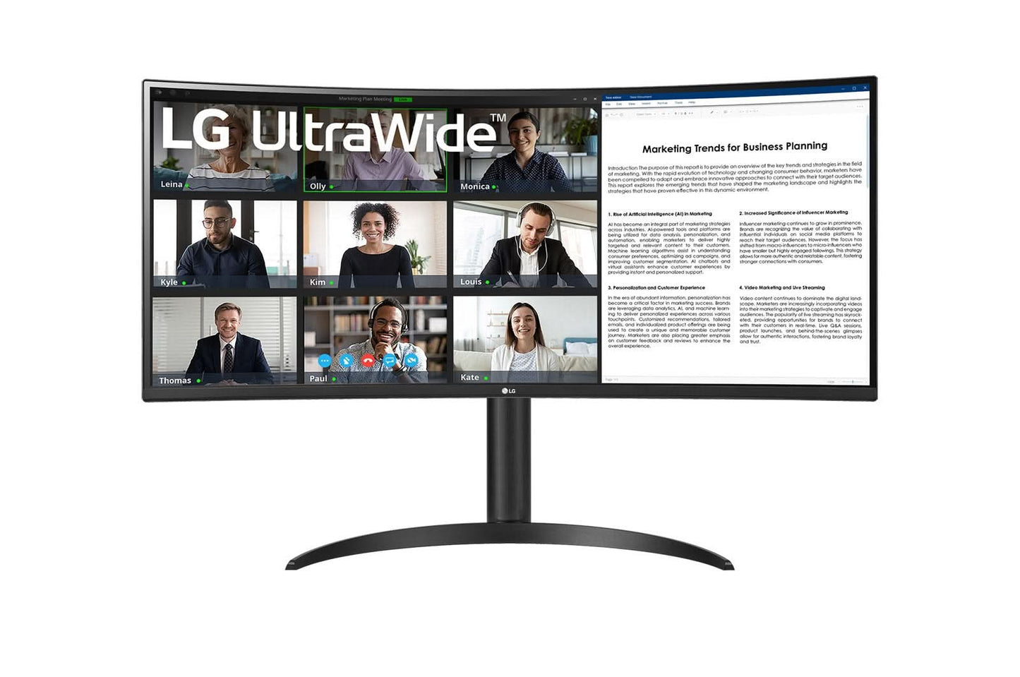 LG 34WR55QC-B 34 CURVED ULTRAWIDE MONITOR
