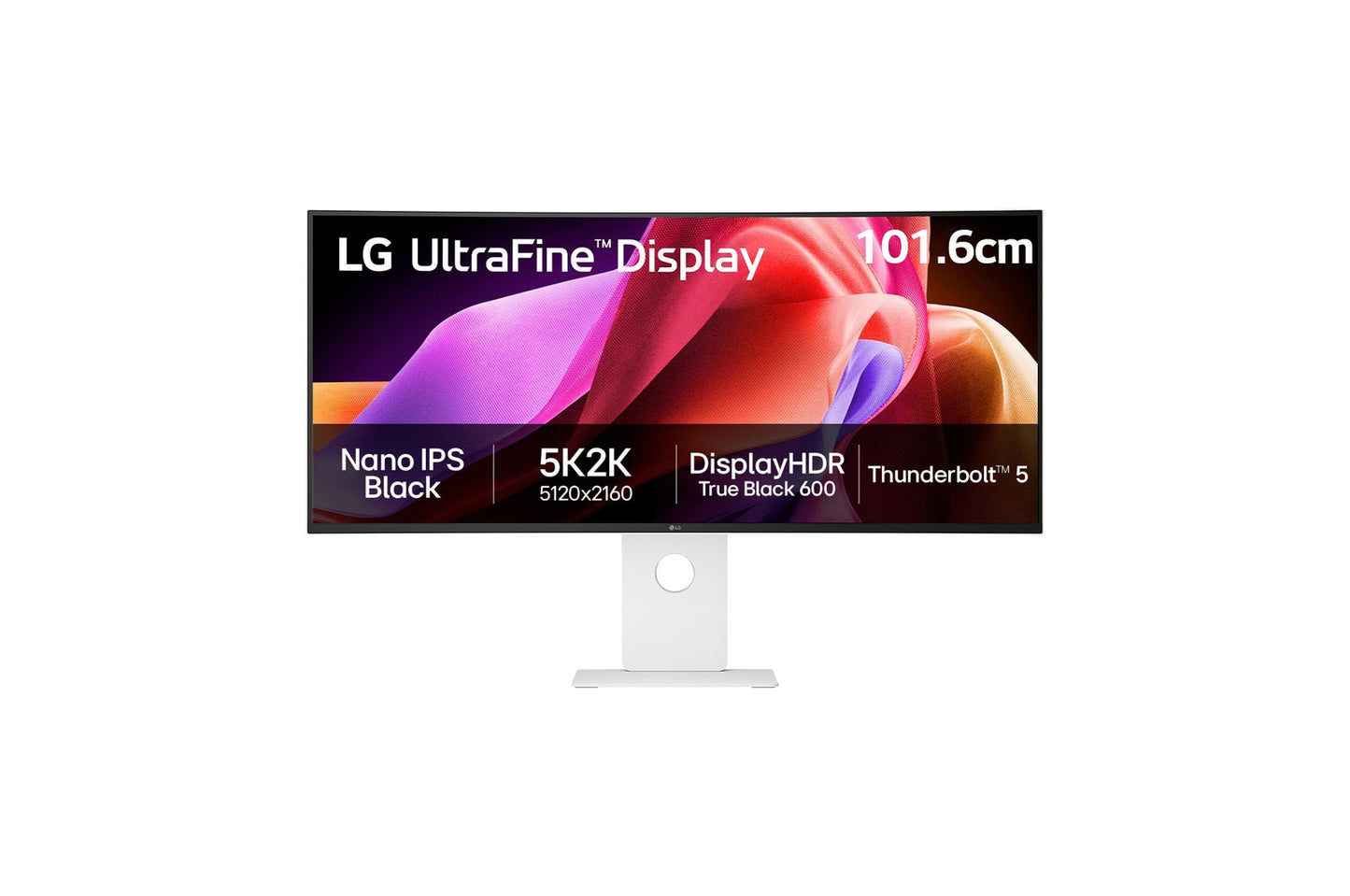 LG UltraFine 40U990A-W 40 Inch 5K2K Nano IPS Black Curved Monitor, 5120x2160, 120Hz, 5ms, Thunderbolt 5, HDR600