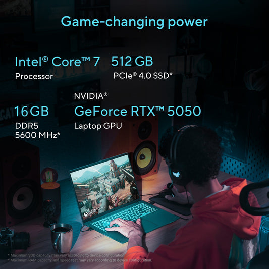 ASUS GAMING V16, GAMING LAPTOP, INTEL CORE 7 240H (16GB/512GB/RTX 5050/40.64 CMS (16) WUXGA/WINDOWS 11 HOME/OFFICE HOME 2024 + M365 BASIC (1 YEAR VALIDITY) V3607VH-RP038WS