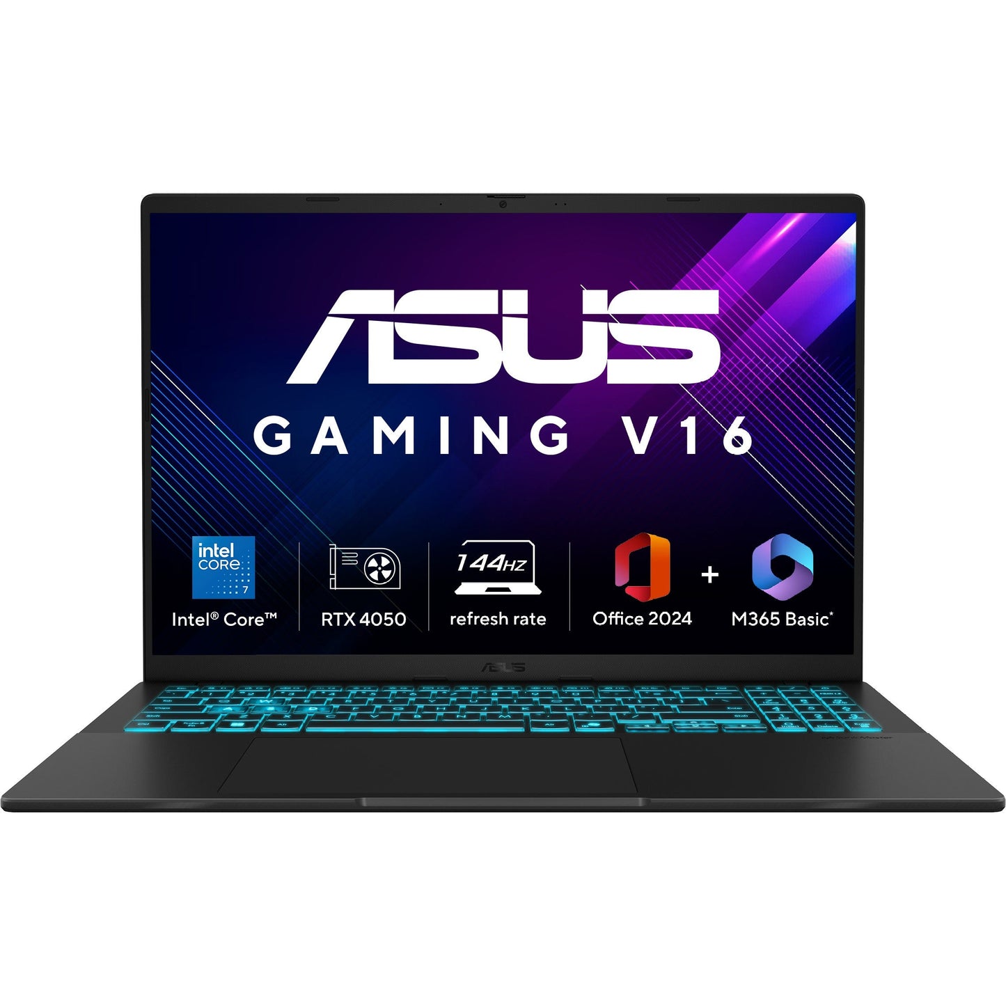 ASUS GAMING V16, GAMING LAPTOP, INTEL CORE 7 240H (16GB/512GB/RTX 4050/40.64 CMS (16) WUXGA/WINDOWS 11 HOME/OFFICE HOME 2024 + M365 BASIC (1 YEAR VALIDITY) V3607VU-RP275WS