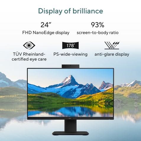 ASUS AIO, All In One PC, Intel Core i5-13420H (16GB/512GB/Intel UHD Graphics/60.45 cms (23.8) FHD/Windows 11 Home/Office Home 2024 + M365 Basic (1 Year Validity) V440VA-KBPC043WS