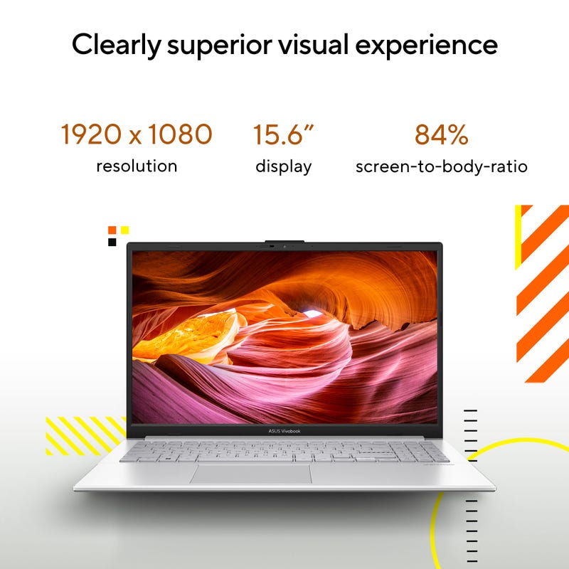 ASUS VIVOBOOK GO 15 AMD RYZEN 5 7520U / 16GB LPDDR5 / 512GB PCIE 3.0 SSD / 15.6-INCH / FHD (1920 X 1080) 16:9 /COOL SILVER /WIN 11 HOME / MS OFFICE LAPTOP E1504FA-NJ541WS