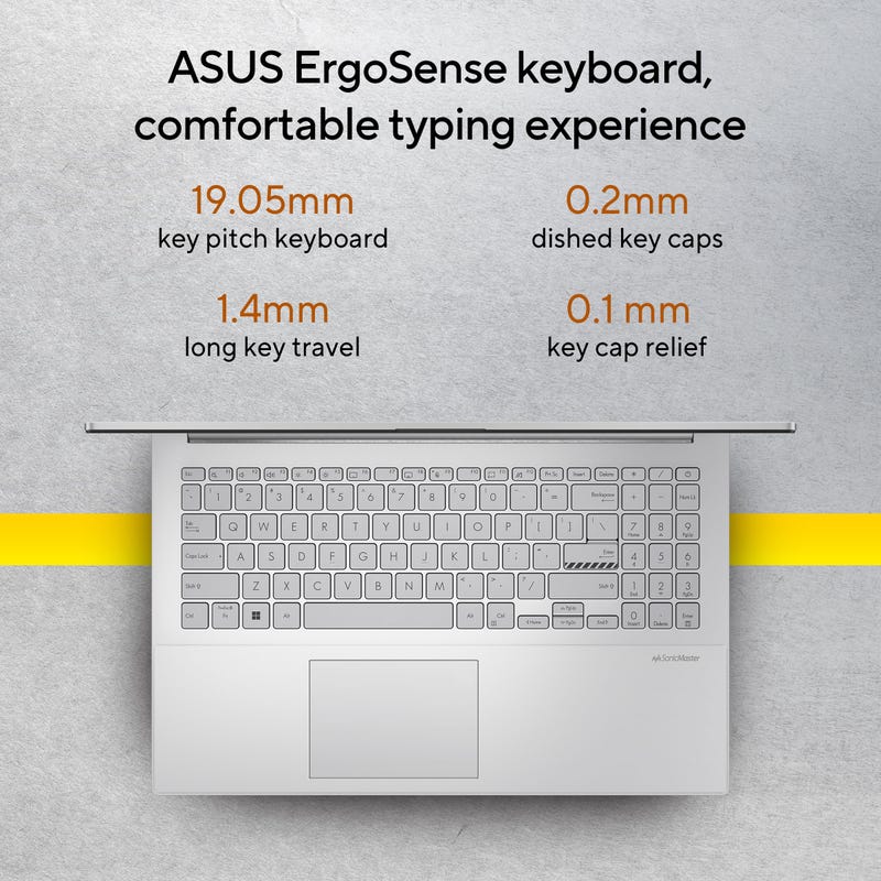 ASUS VIVOBOOK GO 15 AMD RYZEN 5 7520U / 16GB LPDDR5 / 512GB PCIE 3.0 SSD / 15.6-INCH / FHD (1920 X 1080) 16:9 /COOL SILVER /WIN 11 HOME / MS OFFICE LAPTOP E1504FA-NJ541WS