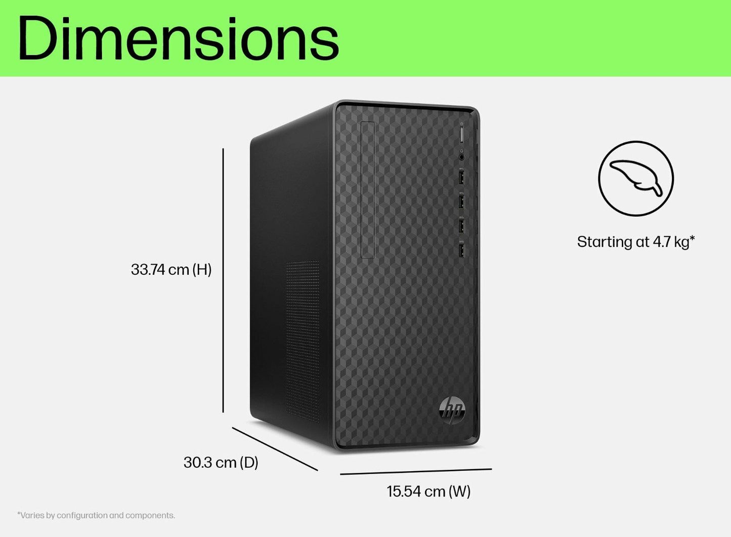 HP SLIM S01-PF2201IL CI3(12TH GEN) (8 GB RAM/NA GRAPHICS/256 GB HARD DISK/64 GB SSD CAPACITY/WINDOWS 11 HOME (64-BIT)) MID TOWER WITH MS OFFICE