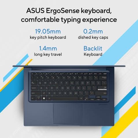 ASUS Vivobook 14, Light Weight Laptop, Intel Core i3-1315U (8GB/512GB/Intel UHD Graphics/35.56 cms (14) FHD/Windows 11 Home/Office Home 2024 + M365 Basic (1 Year Validity) X1404VA-EB322WS