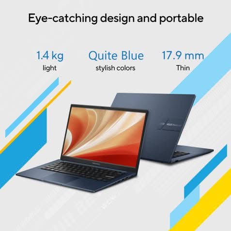 ASUS Vivobook 14, Light Weight Laptop, Intel Core i3-1315U (8GB/512GB/Intel UHD Graphics/35.56 cms (14) FHD/Windows 11 Home/Office Home 2024 + M365 Basic (1 Year Validity) X1404VA-EB322WS