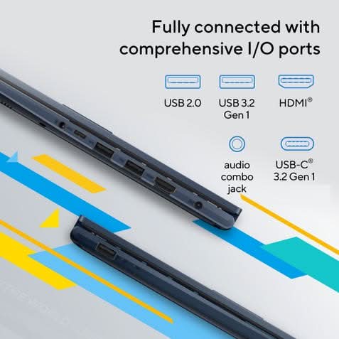 ASUS Vivobook 14, Light Weight Laptop, Intel Core i3-1315U (8GB/512GB/Intel UHD Graphics/35.56 cms (14) FHD/Windows 11 Home/Office Home 2024 + M365 Basic (1 Year Validity) X1404VA-EB322WS