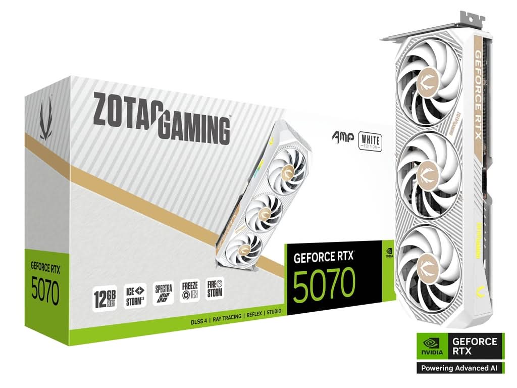 ZOTAC GAMING GEFORCE RTX 5070 AMP WHITE EDITION