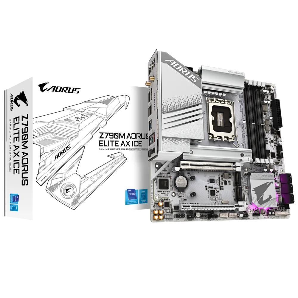 GIGABYTE Z790M AORUS ELITE AX ICE DDR5 MOTHERBOARD