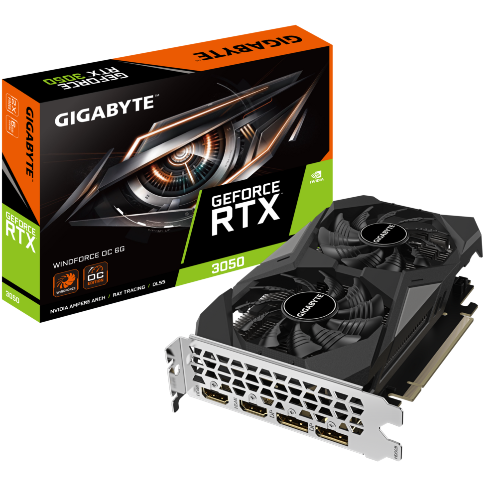 GIGABYTE RTX 3050 WINDFORCE OC 6GB GAMING GRAPHICS CARD (GV-N3050WF2OC-6GD)