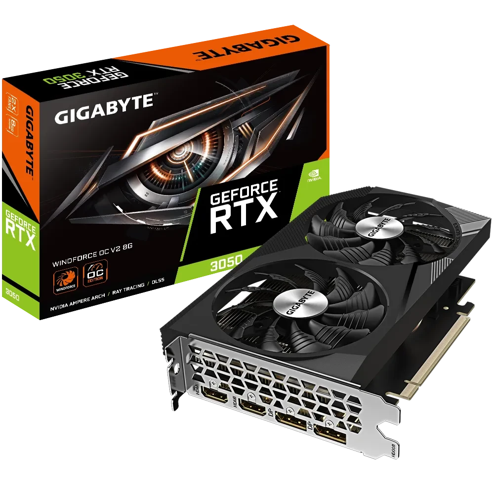 GIGABYTE RTX 3050 WINDFORCE OC V2 8GB GAMING GRAPHICS CARD