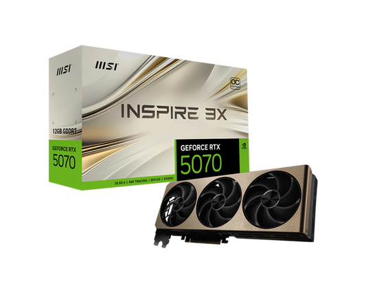 MSI RTX 5070 INSPIRE 3X 12GB GDDR7 GRAPHICS CARD (G5070-12)