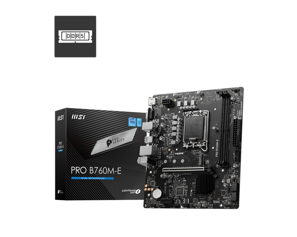 MSI PRO B760M-E MOTHERBOARD, MICRO-ATX