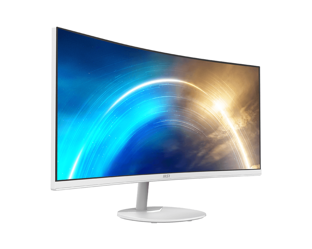 MSI PRO MP341CQW 34- INCH 2K UWQHD 3440X1440 MONITOR - 3440 X 1440 PROFESSIONAL CURVED MONITOR WITH 100HZ REFRESH RATE, ANTI-GLARE & ANTI-FLICKER TECHNOLOGY PC MONITOR FOR DESKTOP, VESA, WHITE