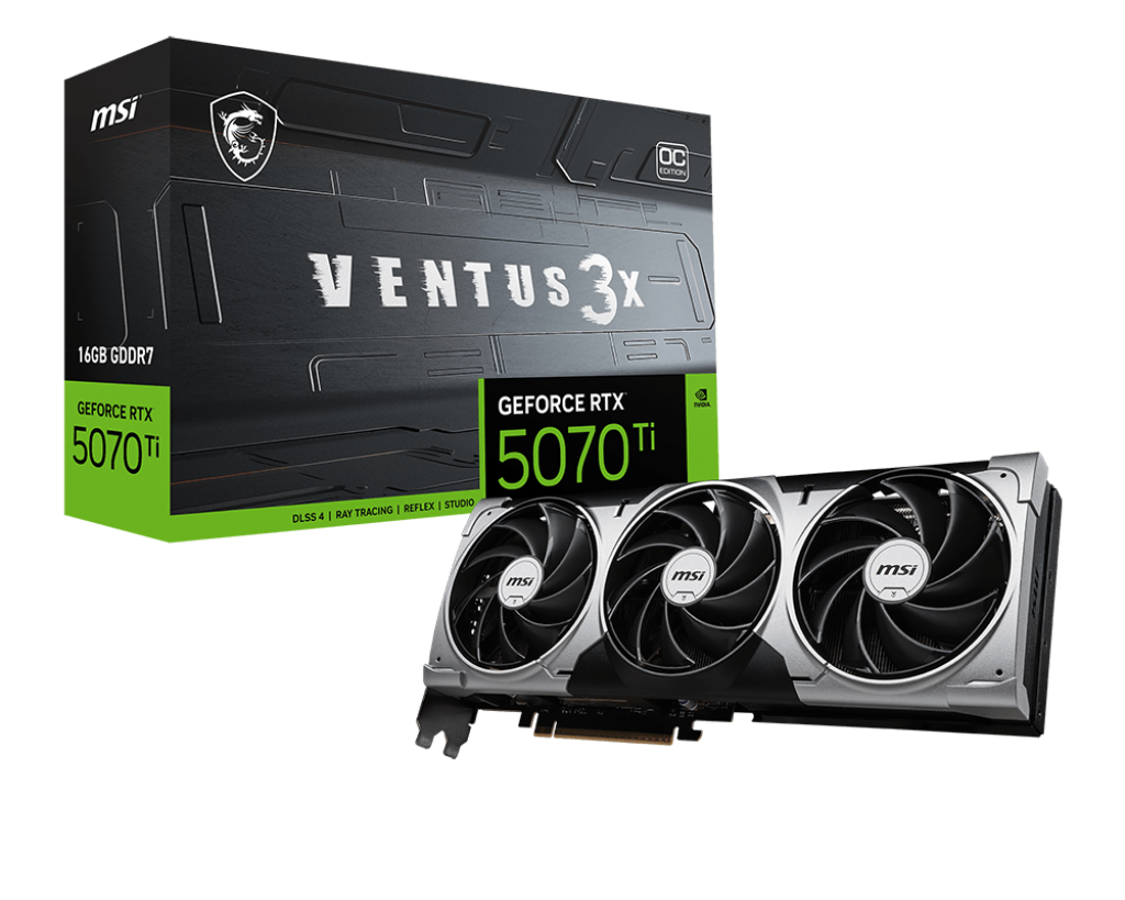 MSI GEFORCE RTX 5070 TI VENTUS 3X OC 16GB GDDR7 GRAPHIC CARD
