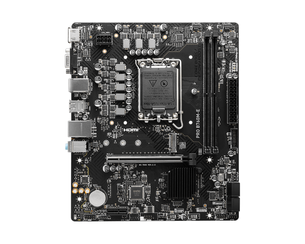 MSI PRO B760M-E MOTHERBOARD, MICRO-ATX