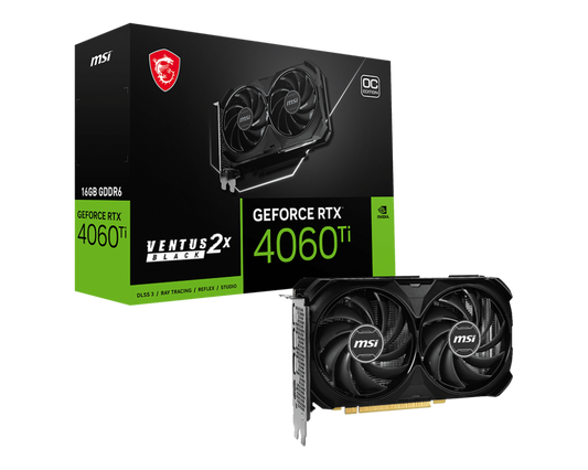 MSI GEFORCE RTX 4060 TI 16GB VENTUS 2X OC GRAPHIC CARD