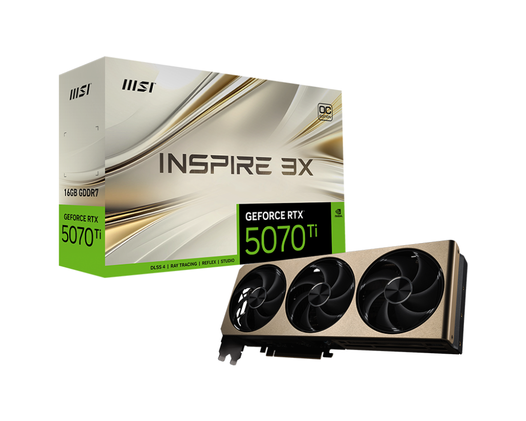 MSI GEFORCE RTX 5070 TI INSPIRE 3X OC PLUS 16GB GDDR7