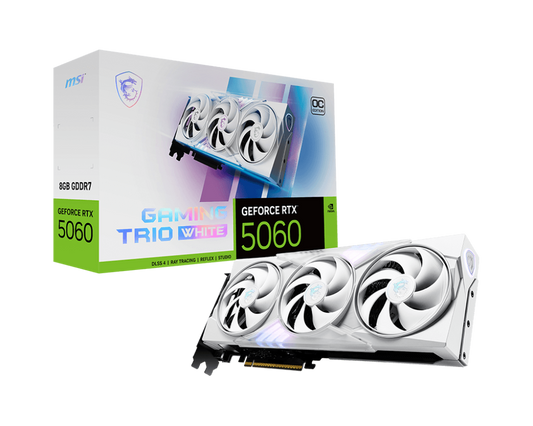 MSI GEFORCE RTX 5060 GAMING TRIO OC WHITE 8GB GRAPHIC CARD