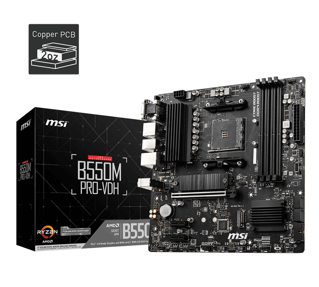 MSI B550M PRO VDH AMD AM4 MOTHERBOARD