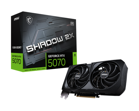 MSI RTX 5070 SHADOW 2X 12GB GDDR7 GRAPHICS CARD (G5070-12SC)