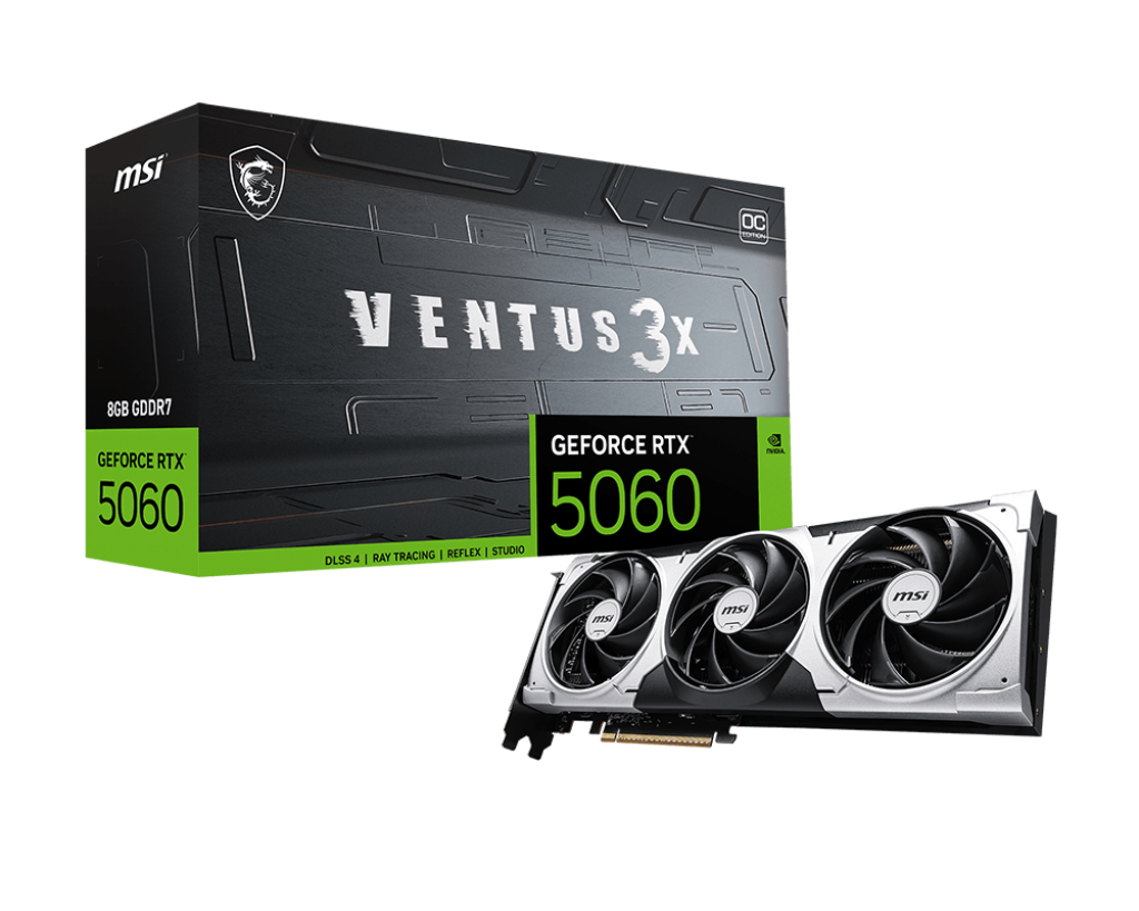 MSI GEFORCE RTX 5060 VENTUX 3X OC 8GB GRAPHIC CARD