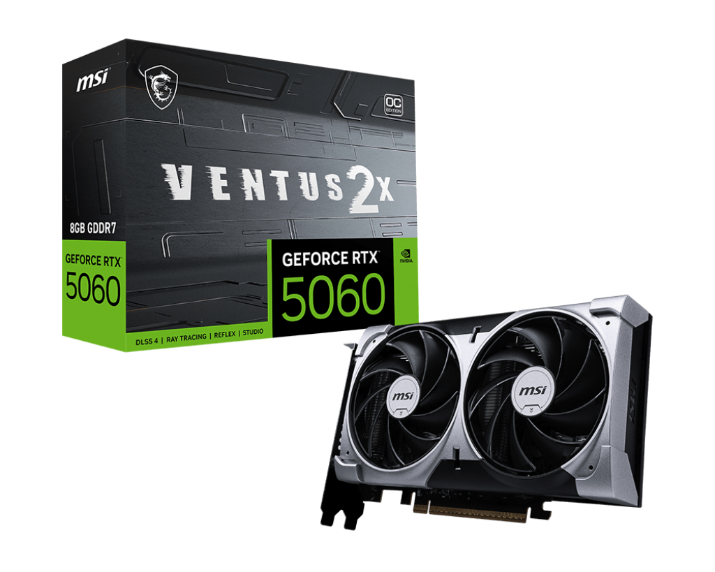 MSI GEFORCE RTX 5060 VENTUS 2X OC 8GB GRAPHIC CARD